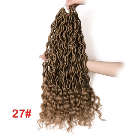 VERVES Faux Locs 18 inch Crochet braids Hair Extensions 24 strands/pack Braids Ombre Kanekalon Braiding Hair Synthetic brown