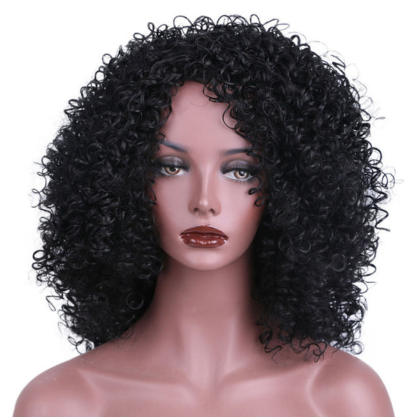 14 Inches Short Afro Wig Brown Synthetic  kinky Curly Wigs for Women 9 Colors Ombre Fluffy  African American Natural Black Hair
