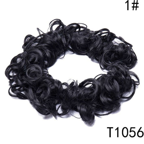 S-noilite 80cm 85g Women Chignon Rubber Band Hairband Synthetic Chignon Hairpiece Updo Chignon Donut Roller Scrunchie Hair Bun