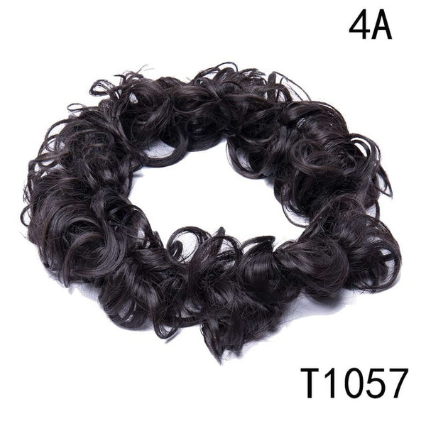 S-noilite 80cm 85g Women Chignon Rubber Band Hairband Synthetic Chignon Hairpiece Updo Chignon Donut Roller Scrunchie Hair Bun