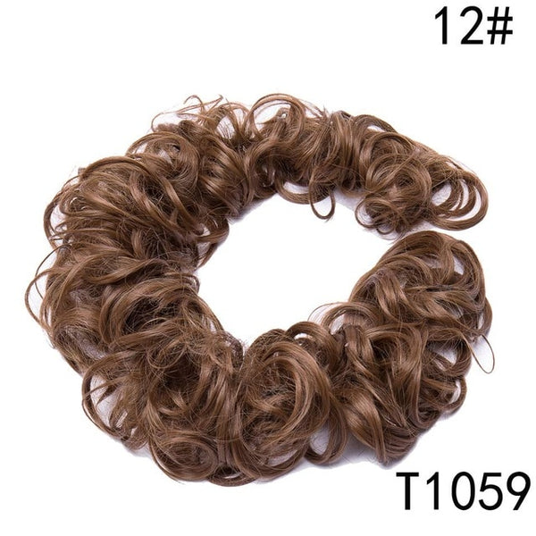 S-noilite 80cm 85g Women Chignon Rubber Band Hairband Synthetic Chignon Hairpiece Updo Chignon Donut Roller Scrunchie Hair Bun