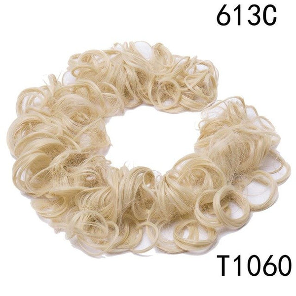 S-noilite 80cm 85g Women Chignon Rubber Band Hairband Synthetic Chignon Hairpiece Updo Chignon Donut Roller Scrunchie Hair Bun