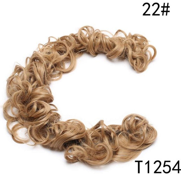 S-noilite 80cm 85g Women Chignon Rubber Band Hairband Synthetic Chignon Hairpiece Updo Chignon Donut Roller Scrunchie Hair Bun