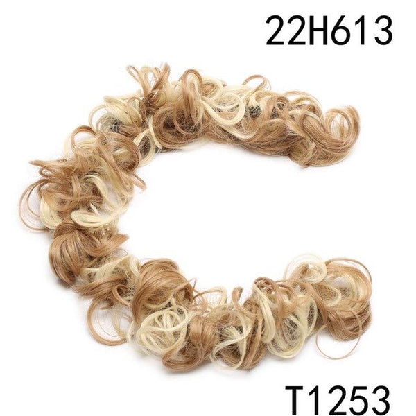 S-noilite 80cm 85g Women Chignon Rubber Band Hairband Synthetic Chignon Hairpiece Updo Chignon Donut Roller Scrunchie Hair Bun