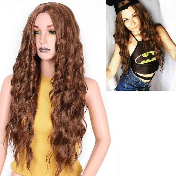 I's a wig 30" Synthetic  Red Black Dark Brown  and Ombre Blonde  Hair Long Wigs for Women