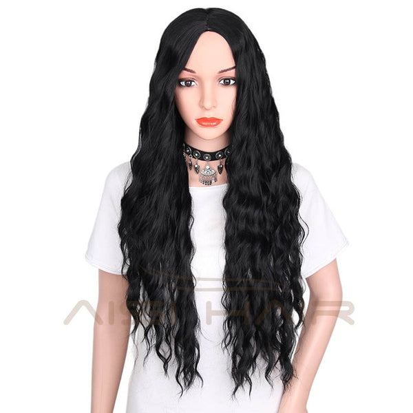 I's a wig 30" Synthetic  Red Black Dark Brown  and Ombre Blonde  Hair Long Wigs for Women