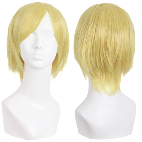 MapofBeauty 12" Short Straight White Black Blonde Red Brown Orange 23 Colors Cosplay Wigs Heat Resistant Natural Synthetic Hair