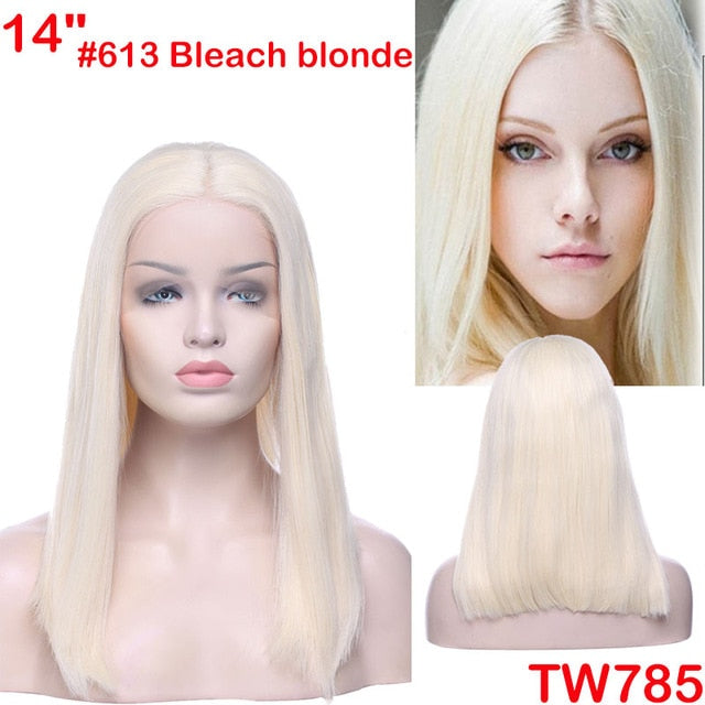 SNOILITE 12-16inch short ombre bob wig Synthetic lace front wig BOB hair wigs women natural bob human hair straight wig