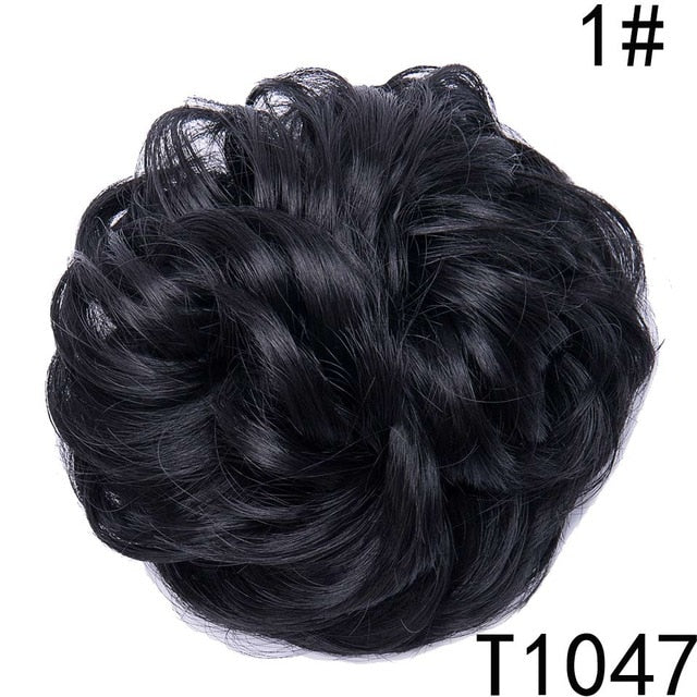 S-noilite 40g Women Chignon with Rubber Band Synthetic Hair Extensions Updo Donut Hairpieces Hair Bun Wrap Ponytail for Women