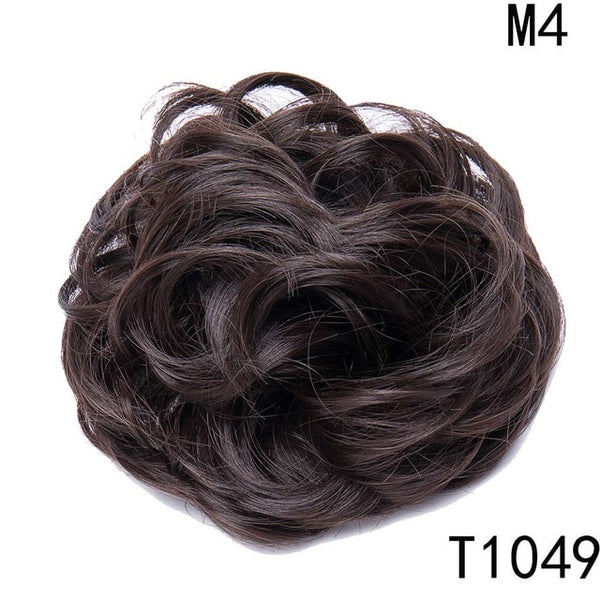 S-noilite 40g Women Chignon with Rubber Band Synthetic Hair Extensions Updo Donut Hairpieces Hair Bun Wrap Ponytail for Women