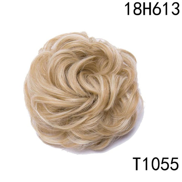 S-noilite 40g Women Chignon with Rubber Band Synthetic Hair Extensions Updo Donut Hairpieces Hair Bun Wrap Ponytail for Women