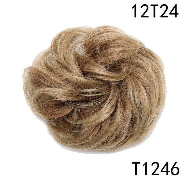 S-noilite 40g Women Chignon with Rubber Band Synthetic Hair Extensions Updo Donut Hairpieces Hair Bun Wrap Ponytail for Women