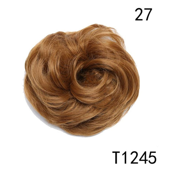 S-noilite 40g Women Chignon with Rubber Band Synthetic Hair Extensions Updo Donut Hairpieces Hair Bun Wrap Ponytail for Women