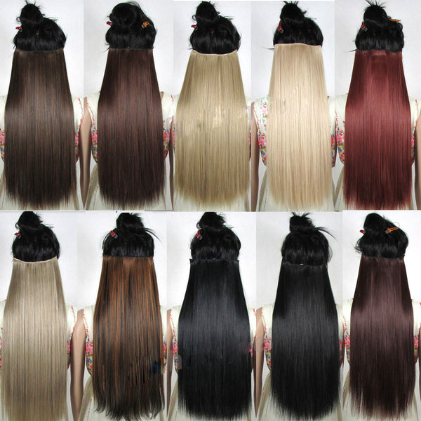 S-noilite Hair Extensions Black Brown Blonde Natural Straight 58-76cm Long High Tempreture Synthetic Hair Extension Hairpiece