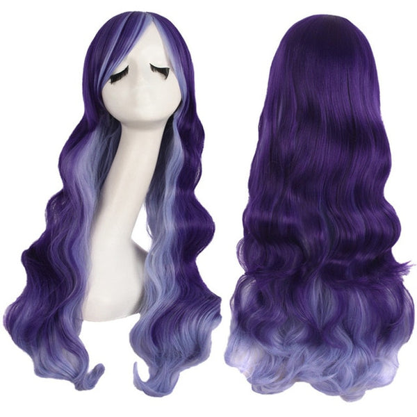 28" Synthetic Hair Long Wavy Wigs For Womens Heat Resistant Ombre Color Cosplay Wig Costume Party Female Hair Pieces MapofBeauty