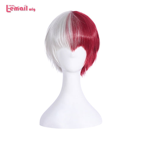 L-email wig New Men My Hero Academia Cosplay Wigs Izuku Midoriya and Shouto Todoroki Short Synthetic Hair Perucas Cosplay Wig