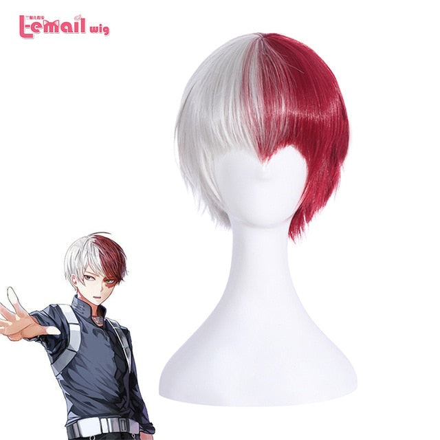 L-email wig New Men My Hero Academia Cosplay Wigs Izuku Midoriya and Shouto Todoroki Short Synthetic Hair Perucas Cosplay Wig