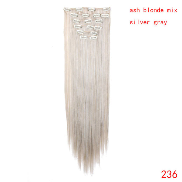 SNOILITE 26inch 8pcs/set clip in hair extensions straight natural hair clip ins synthetic clip in human hair extension for women