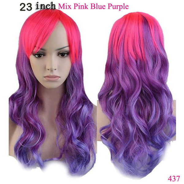 SNOILITE Long wavy Party Cosplay Wig Heat Resistant Fiber Women Natural Real Synthetic Hair Full Head Wigs Natural Color