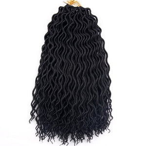 FALEMEI Faux Locs Curly Crochet Braids Hair 18inch 24Strands/Pack High Temperature Fiber Hair Synthetic Extension Brading hair