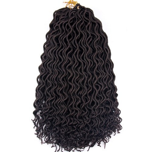 FALEMEI Faux Locs Curly Crochet Braids Hair 18inch 24Strands/Pack High Temperature Fiber Hair Synthetic Extension Brading hair