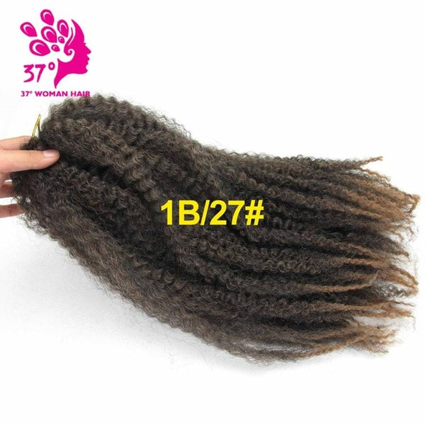 Synthetic Marley Braids Crochet Hair Afro Twist Braiding Hair 30strands 18inch DIY Ombre Brown Braiding Hairstyle For full head