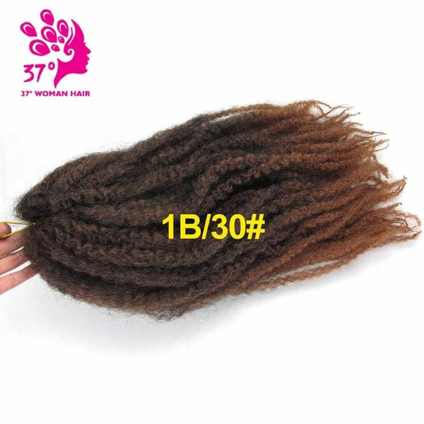 Synthetic Marley Braids Crochet Hair Afro Twist Braiding Hair 30strands 18inch DIY Ombre Brown Braiding Hairstyle For full head