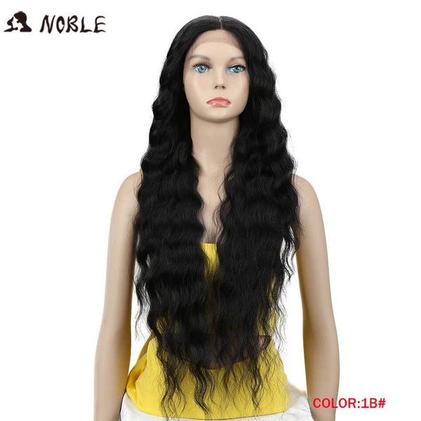 Noble Hair Wigs For Black Women Synthetic Lace Front Wig 30 Inch Long Wavy Hair Blonde Ombre Hair Synthetic Lace Front Wig