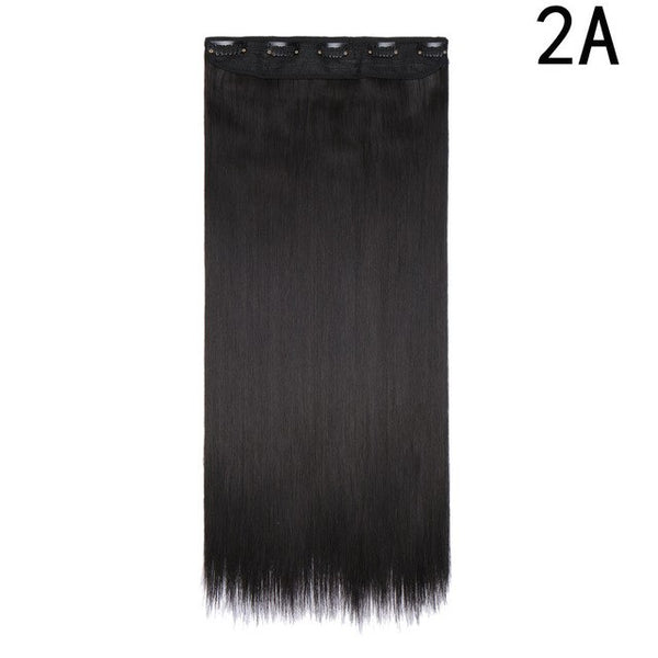 S-noilite 26" Long Straight Women Clip in Hair Extensions Long Fake Hair Synthetic Hair 5 Clip ins Red Purple Pink Hair Pieces