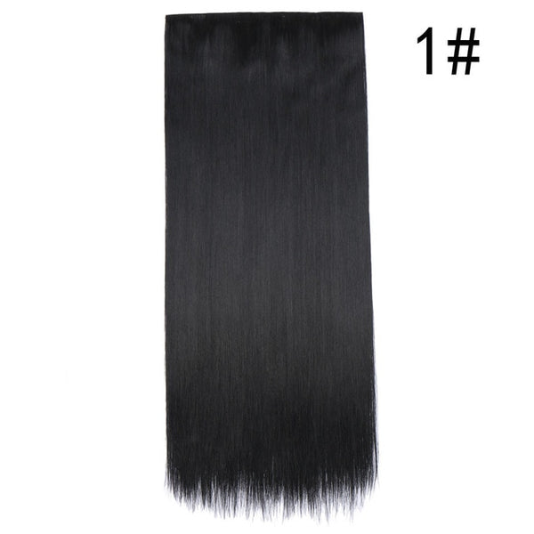 S-noilite 26" Long Straight Women Clip in Hair Extensions Long Fake Hair Synthetic Hair 5 Clip ins Red Purple Pink Hair Pieces