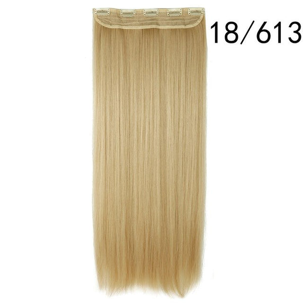 S-noilite 26" Long Straight Women Clip in Hair Extensions Long Fake Hair Synthetic Hair 5 Clip ins Red Purple Pink Hair Pieces