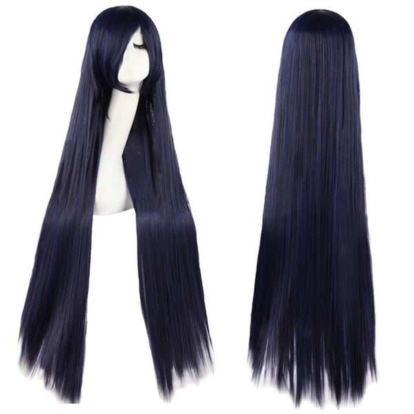 MapofBeauty 38" long Straight Cosplay Wigs Bangs Costume Cartoon Role Hairpiece White Blue Pink Black Blonde Wig Synthetic Hair