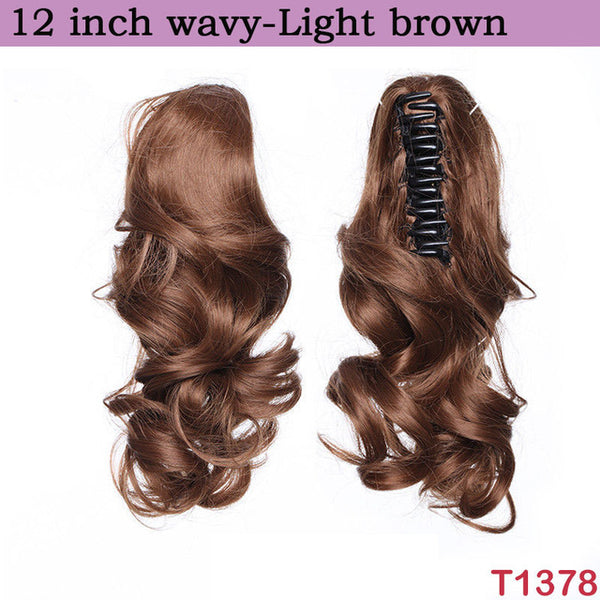 SNOILITE 12-26inch wavy ponytail Hair Extensions claw clip in ponytail synthetic clip in ponytail Hairpieces for women