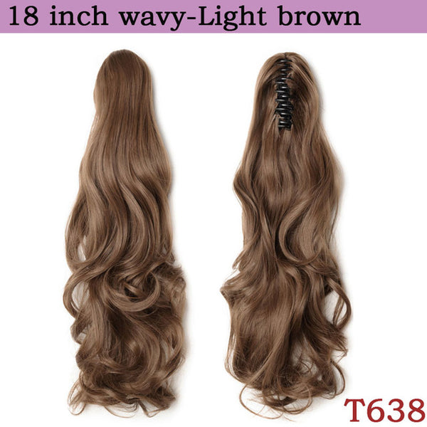 SNOILITE 12-26inch wavy ponytail Hair Extensions claw clip in ponytail synthetic clip in ponytail Hairpieces for women