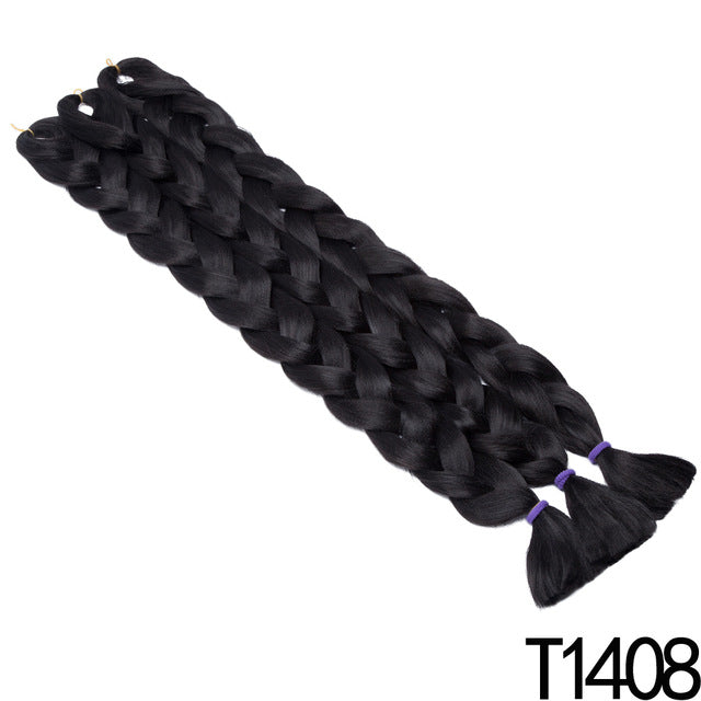 S-noilite 41" Synthetic Braiding Hair Crochet Hair Extensions Jumbo Braids Hairstyles Crochet Braids Blue Pink Blonde Hair