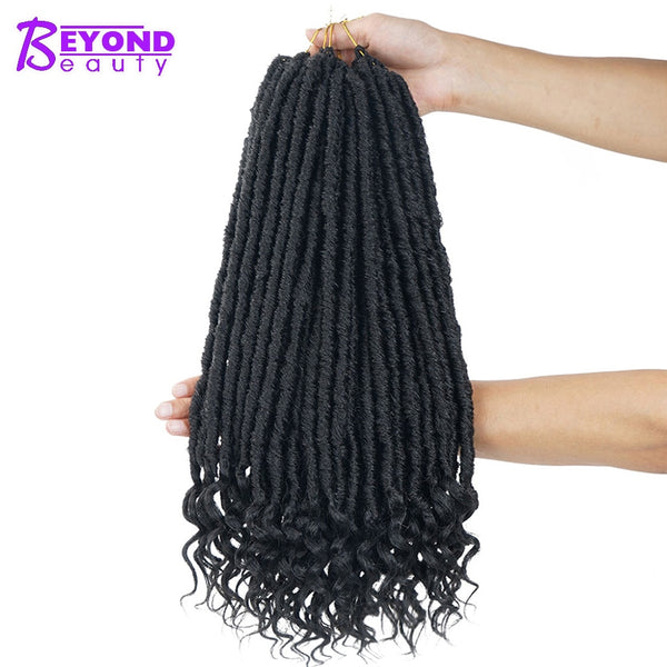 Faux Locs Crochet Hair Extension 24Roots Kanekalon Ombre Braiding Hair Synthetic Short Soft Crochet Braids Beyond Beauty 18inch