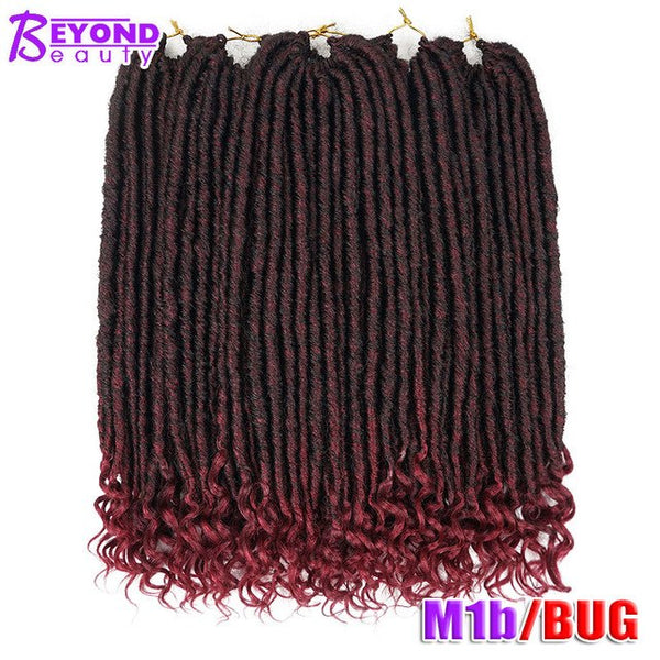 Faux Locs Crochet Hair Extension 24Roots Kanekalon Ombre Braiding Hair Synthetic Short Soft Crochet Braids Beyond Beauty 18inch