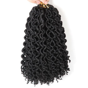 Saisity deep faux locs 6packs curly crochet hair Faux locs crochet braids synthetic braiding hair extension 16 Inch 24 strands