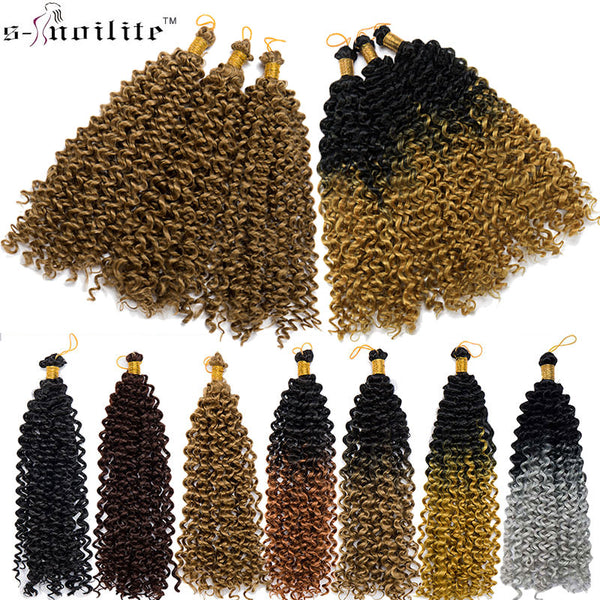 SNOILITE 1pcs 14'' Synthetic Crochet Braiding Hair Extensions Kanekalon Hairpiece Brazilian Marley Braids Ombre Black To Brown