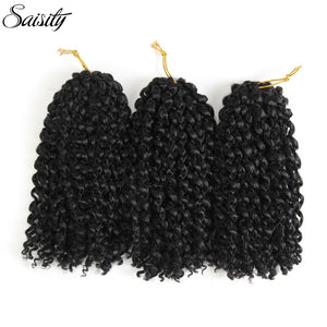 Saisity marlybob crochet hair afro kinky curly hair synthetic braiding hair extension ombre synthetic hair 8 inch short bouncy