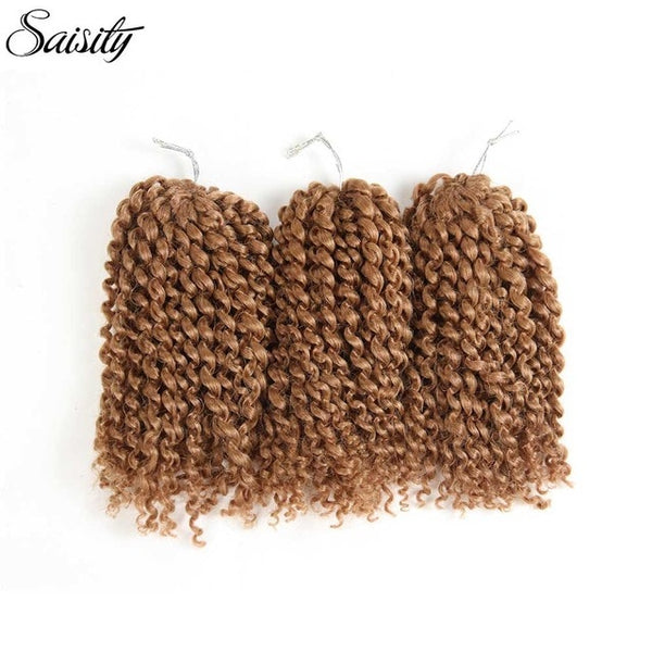 Saisity marlybob crochet hair afro kinky curly hair synthetic braiding hair extension ombre synthetic hair 8 inch short bouncy