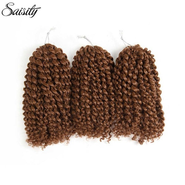 Saisity marlybob crochet hair afro kinky curly hair synthetic braiding hair extension ombre synthetic hair 8 inch short bouncy