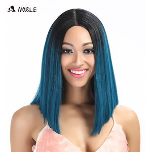 Noble Hair Synthetic Lace Front Wig Straight Hair 14 Inch Lace Wigs For Black Women Ombre Hair Synthetic Lace Front Wig