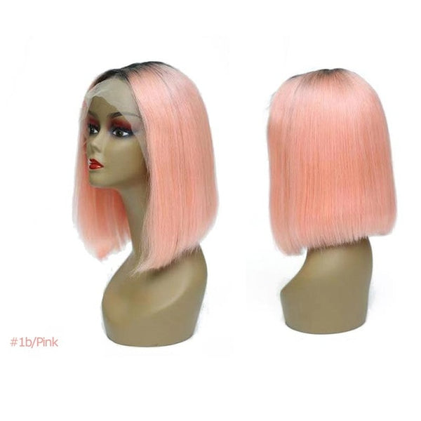 Ali Fumi Queen Lace Front Human Hair Wigs 613/Yellow/Red/Blue/Black/Green/Purple/Pink/Grey Short Wig Remy Ombre Blonde Bob Wig