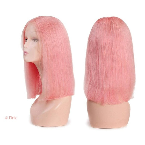 Ali Fumi Queen Lace Front Human Hair Wigs 613/Yellow/Red/Blue/Black/Green/Purple/Pink/Grey Short Wig Remy Ombre Blonde Bob Wig