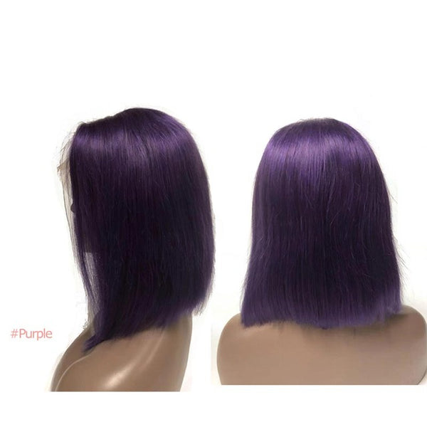 Ali Fumi Queen Lace Front Human Hair Wigs 613/Yellow/Red/Blue/Black/Green/Purple/Pink/Grey Short Wig Remy Ombre Blonde Bob Wig