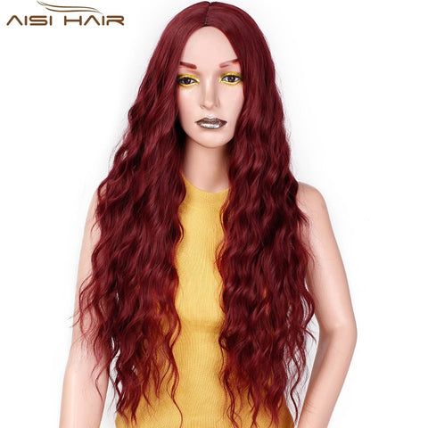 I's a wig 30" Synthetic  Red Black Dark Brown  and Ombre Blonde  Hair Long Wigs for Women