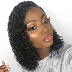 Beeos Short 13x6 Lace Front Human Hair Wigs Pre Plucked With Baby Hair Deep Part Curly Brazilian Remy Hair Lace Front Wigs 8-16"