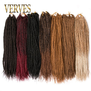 VERVES Box Braids Hair Synthetic 14 inch and 18 inch Crochet Hair Extensions 22 Strands/pack Ombre Braiding Hair Braids