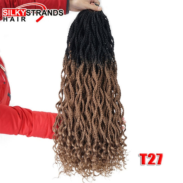 Silky Strands Synthetic Crochet Hair Extensions Box Braids Crochet Braids Kanekalon Fiber Braiding Hair Bulk Black colors